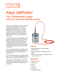 Thumbnail of document Data Sheet - ValProbe Cryo Logger